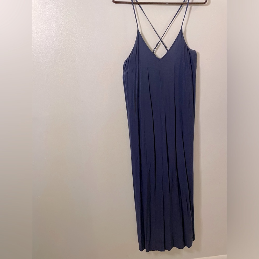 Navy Blue Flowy Maxi Dress